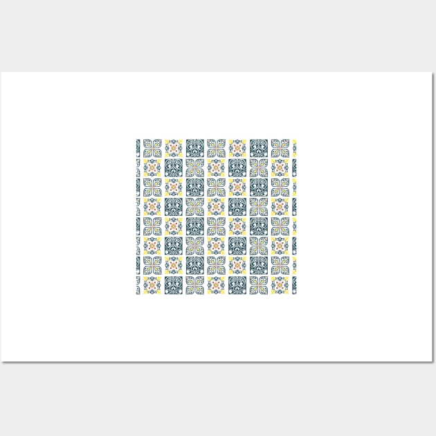 Portuguese blue tile pattern Wall Art by SamridhiVerma18